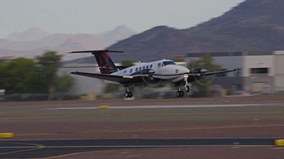 Video Screenshot of a plane from a promotional video. 